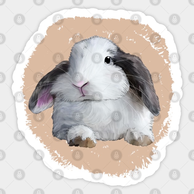 Grey HL Rabbit _ Bunniesmee Sticker by GambarGrace